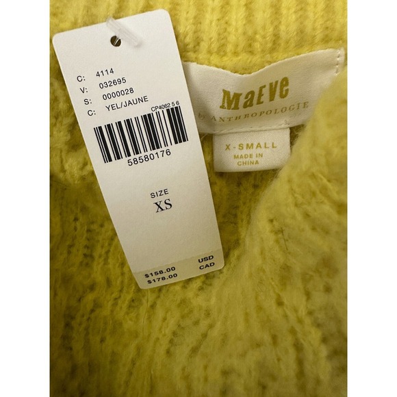 NWT Maeve by Anthropologie Buttercup Textured Chunky Knit Crop Sweater Jacket XS - Picture 12 of 13